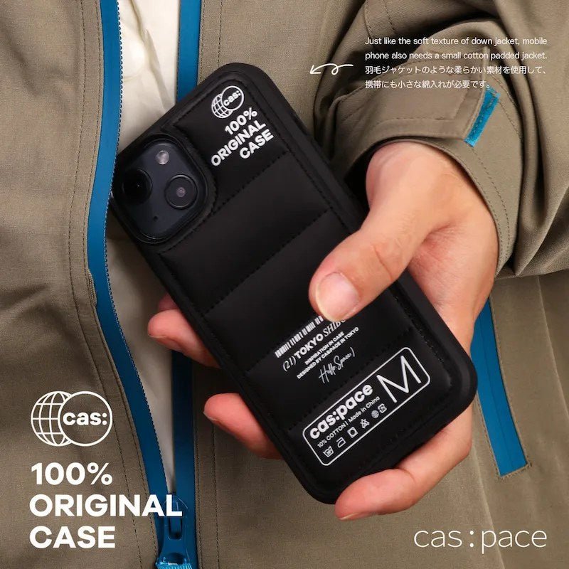 cas:pace 21A/W 「100% original case」ダウン携帯ケース(black) - cas:pace 殼空間